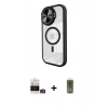 MARSİLYAN™- iPhone 14 Pro Max Kılıf Kıvılcım Modern Koleksiyonu - Siyah Joko Magic 5D Hayalet Cam + Bilvis Titan Kamera Lens - GD