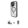 MARSİLYAN™- iPhone 14 Pro Max Kılıf Kıvılcım Modern Koleksiyonu - Siyah Joko Magic 5D Hayalet Cam + Bilvis Titan Kamera Lens - GS