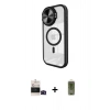 MARSİLYAN™- iPhone 14 Pro Max Kılıf Kıvılcım Modern Koleksiyonu - Siyah Joko Magic 5D Hayalet Cam + Bilvis Titan Kamera Lens - SH