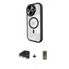 MARSİLYAN™- iPhone 14 Pro Max Kılıf Kıvılcım Modern Koleksiyonu - Siyah Joko Magic 5D Hayalet Cam + Raze Metal Kamera Lens - GS