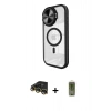 MARSİLYAN™- iPhone 14 Pro Max Kılıf Kıvılcım Modern Koleksiyonu - Siyah Joko Magic 5D Hayalet Cam + Raze Metal Kamera Lens - GD