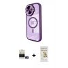 MARSİLYAN™- iPhone 14 Pro Max Kılıf Kıvılcım Modern Koleksiyonu - Siyah Mat Seramik Nano Ekran Koruyucu + Bilvis Titan Kamera Lens - GS