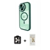 MARSİLYAN™- iPhone 14 Pro Max Kılıf Kıvılcım Modern Koleksiyonu - Siyah Mat Seramik Nano Ekran Koruyucu + PVD Metal Kamera Lens - TU