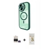 MARSİLYAN™- iPhone 14 Pro Max Kılıf Kıvılcım Modern Koleksiyonu - Siyah Mat Seramik Nano Ekran Koruyucu + Bilvis Titan Kamera Lens - GS