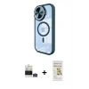 MARSİLYAN™- iPhone 14 Pro Max Kılıf Kıvılcım Modern Koleksiyonu - Siyah Mat Seramik Nano Ekran Koruyucu + Bilvis Titan Kamera Lens - GS