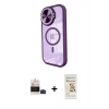 MARSİLYAN™- iPhone 14 Pro Max Kılıf Kıvılcım Modern Koleksiyonu - Siyah Mat Seramik Nano Ekran Koruyucu + Bilvis Titan Kamera Lens - SH