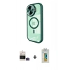 MARSİLYAN™- iPhone 14 Pro Max Kılıf Kıvılcım Modern Koleksiyonu - Siyah Polymer Nano Ekran Koruyucu + Bilvis Titan Kamera Lens - GS