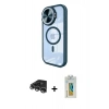 MARSİLYAN™- iPhone 14 Pro Max Kılıf Kıvılcım Modern Koleksiyonu - Siyah Polymer Nano Ekran Koruyucu + Raze Metal Kamera Lens - GS