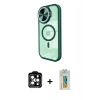 MARSİLYAN™- iPhone 14 Pro Max Kılıf Kıvılcım Modern Koleksiyonu - Siyah Polymer Nano Ekran Koruyucu + PVD Metal Kamera Lens - TU