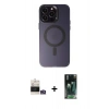 MARSİLYAN™- iPhone 14 Pro Max Kılıf Kozmos Çizgi Prime - Siyah 360 Mat Full Body Arka Koruyucu + Bilvis Titan Kamera Lens - GS