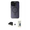 MARSİLYAN™- iPhone 14 Pro Max Kılıf Kozmos Çizgi Prime - Siyah 6D Mat Seramik Hayalet Nano Ekran Koruyucu + Raze Metal Kamera Lens - GD