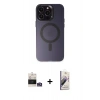 MARSİLYAN™- iPhone 14 Pro Max Kılıf Kozmos Çizgi Prime - Siyah Bilvis 3D Mat Cam Ekran Koruyucu + Bilvis Titan Kamera Lens - GS