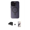 MARSİLYAN™- iPhone 14 Pro Max Kılıf Kozmos Çizgi Prime - Siyah Bilvis 3D Mat Cam Ekran Koruyucu + Raze Metal Kamera Lens - GS