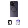 MARSİLYAN™- iPhone 14 Pro Max Kılıf Kozmos Çizgi Prime - Siyah Bilvis 5in1 3D Magic Cam Ekran Koruyucu + PVD Metal Kamera Lens - TU
