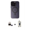 MARSİLYAN™- iPhone 14 Pro Max Kılıf Kozmos Çizgi Prime - Siyah Bilvis Hayalet Cam Ekran Koruyucu + Bilvis Titan Kamera Lens - DNMR