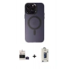 MARSİLYAN™- iPhone 14 Pro Max Kılıf Kozmos Çizgi Prime - Siyah Bilvis Hayalet Cam Ekran Koruyucu + Bilvis Titan Kamera Lens - SH