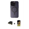 MARSİLYAN™- iPhone 14 Pro Max Kılıf Kozmos Çizgi Prime - Siyah Buffer Cam Ekran Koruyucu + Raze Metal Kamera Lens - GD