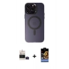 MARSİLYAN™- iPhone 14 Pro Max Kılıf Kozmos Çizgi Prime - Siyah Buffer Hayalet Cam Ekran Koruyucu + Bilvis Titan Kamera Lens - SH