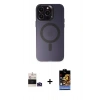 MARSİLYAN™- iPhone 14 Pro Max Kılıf Kozmos Çizgi Prime - Siyah Buffer Hayalet Cam Ekran Koruyucu + Bilvis Titan Kamera Lens - DNMR