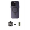 MARSİLYAN™- iPhone 14 Pro Max Kılıf Kozmos Çizgi Prime - Siyah Joko Magic 5D Hayalet Cam + PVD Metal Kamera Lens - TU