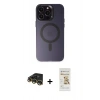 MARSİLYAN™- iPhone 14 Pro Max Kılıf Kozmos Çizgi Prime - Siyah Mat Seramik Nano Ekran Koruyucu + Raze Metal Kamera Lens - GD