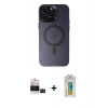 MARSİLYAN™- iPhone 14 Pro Max Kılıf Kozmos Çizgi Prime - Siyah Polymer Nano Ekran Koruyucu + Bilvis Titan Kamera Lens - SH