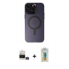 MARSİLYAN™- iPhone 14 Pro Max Kılıf Kozmos Çizgi Prime - Siyah Polymer Nano Ekran Koruyucu + Bilvis Titan Kamera Lens - GS