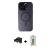 MARSİLYAN™- iPhone 14 Pro Max Kılıf Kozmos Çizgi Prime - Siyah Polymer Nano Ekran Koruyucu + Raze Metal Kamera Lens - GD