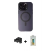 MARSİLYAN™- iPhone 14 Pro Max Kılıf Kozmos Çizgi Prime - Siyah Polymer Nano Ekran Koruyucu + Raze Metal Kamera Lens - GS