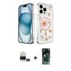 MARSİLYAN™- iPhone 14 Pro Max Kılıf Kozmos Doku - Şeffaf 360 Full Body Arka Koruyucu + Bilvis Titan Kamera Lens - GD