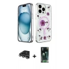 MARSİLYAN™- iPhone 14 Pro Max Kılıf Kozmos Doku - Şeffaf 360 Full Body Arka Koruyucu + Raze Metal Kamera Lens - GS