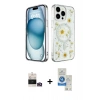 MARSİLYAN™- iPhone 14 Pro Max Kılıf Kozmos Doku - Şeffaf Royal Nano Ekran Koruyucu + Bilvis Titan Kamera Lens - GD