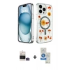MARSİLYAN™- iPhone 14 Pro Max Kılıf Kozmos Doku - Şeffaf Royal Nano Ekran Koruyucu + Bilvis Titan Kamera Lens - GS