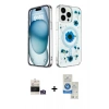MARSİLYAN™- iPhone 14 Pro Max Kılıf Kozmos Doku - Şeffaf Royal Nano Ekran Koruyucu + Bilvis Titan Kamera Lens - GS