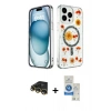 MARSİLYAN™- iPhone 14 Pro Max Kılıf Kozmos Doku - Şeffaf Royal Nano Ekran Koruyucu + Raze Metal Kamera Lens - GD