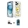 MARSİLYAN™- iPhone 14 Pro Max Kılıf Kozmos Doku - Siyah 18D Cam Ekran Koruyucu + Bilvis Titan Kamera Lens - SH