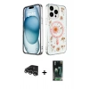 MARSİLYAN™- iPhone 14 Pro Max Kılıf Kozmos Doku - Siyah 360 Mat Full Body Arka Koruyucu + Raze Metal Kamera Lens - GS