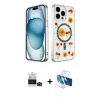 MARSİLYAN™- iPhone 14 Pro Max Kılıf Kozmos Doku - Siyah 3D Antistatik Cam Ekran Koruyucu + Bilvis Titan Kamera Lens - SH