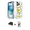 MARSİLYAN™- iPhone 14 Pro Max Kılıf Kozmos Doku - Siyah Bilvis 3D Mat Cam Ekran Koruyucu + Raze Metal Kamera Lens - GD