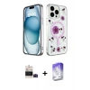 MARSİLYAN™- iPhone 14 Pro Max Kılıf Kozmos Doku - Siyah Bilvis 5in1 3D Magic Cam Ekran Koruyucu + Bilvis Titan Kamera Lens - SH