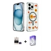 MARSİLYAN™- iPhone 14 Pro Max Kılıf Kozmos Doku - Siyah Bilvis 5in1 3D Magic Cam Ekran Koruyucu + Bilvis Titan Kamera Lens - DNMR