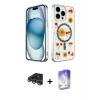 MARSİLYAN™- iPhone 14 Pro Max Kılıf Kozmos Doku - Siyah Bilvis 5in1 3D Magic Cam Ekran Koruyucu + Raze Metal Kamera Lens - GS