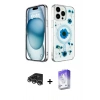 MARSİLYAN™- iPhone 14 Pro Max Kılıf Kozmos Doku - Siyah Bilvis 5in1 3D Magic Cam Ekran Koruyucu + Raze Metal Kamera Lens - GS