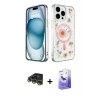 MARSİLYAN™- iPhone 14 Pro Max Kılıf Kozmos Doku - Siyah Bilvis 5in1 5D Magic Hayalet Cam Ekran Koruyucu + Raze Metal Kamera Lens - GD