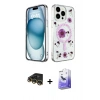 MARSİLYAN™- iPhone 14 Pro Max Kılıf Kozmos Doku - Siyah Bilvis 5in1 5D Magic Hayalet Cam Ekran Koruyucu + Raze Metal Kamera Lens - GD