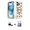 MARSİLYAN™- iPhone 14 Pro Max Kılıf Kozmos Doku - Siyah Bilvis 5in1 5D Magic Hayalet Cam Ekran Koruyucu + Bilvis Titan Kamera Lens - DNMR