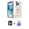 MARSİLYAN™- iPhone 14 Pro Max Kılıf Kozmos Doku - Siyah Bilvis 5in1 5D Magic Hayalet Cam Ekran Koruyucu + PVD Metal Kamera Lens - TU
