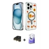 MARSİLYAN™- iPhone 14 Pro Max Kılıf Kozmos Doku - Siyah Bilvis 5in1 5D Magic Hayalet Cam Ekran Koruyucu + Raze Metal Kamera Lens - GD