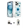 MARSİLYAN™- iPhone 14 Pro Max Kılıf Kozmos Doku - Siyah Bilvis Hayalet Cam Ekran Koruyucu + Bilvis Titan Kamera Lens - GS