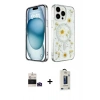 MARSİLYAN™- iPhone 14 Pro Max Kılıf Kozmos Doku - Siyah Bilvis Hayalet Cam Ekran Koruyucu + Bilvis Titan Kamera Lens - DNMR